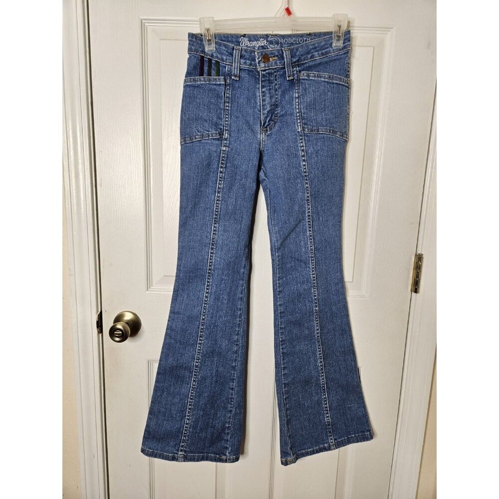 Wrangler x Modcloth Retro 70s Flare Rainbow Pocket High Rise Jeans Womens 2x30